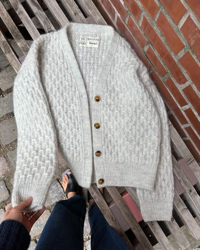 Cozy solid color button down V-neck long sleeve jacket