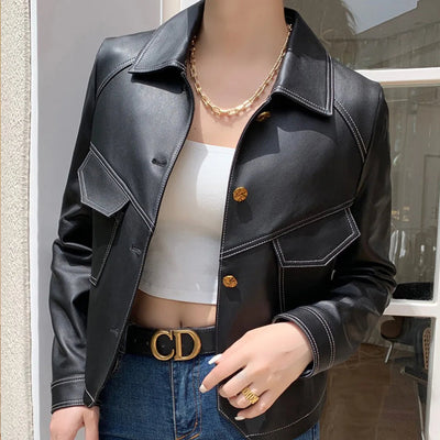 Modern Buttoned Jacket for Elegant Women