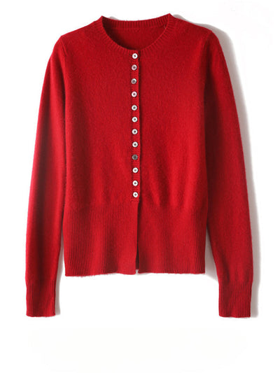 Women's Ribbed Knit Cardigan - Casual Soft Bowknot Fall Sweater