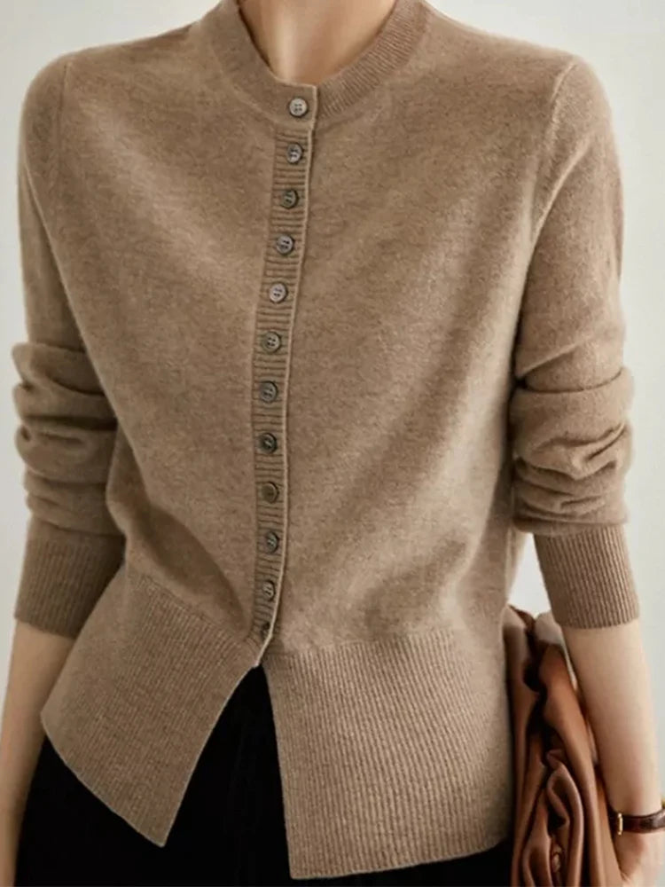 Camila - Brown Buttoned Cardigan