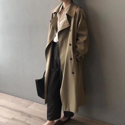 Women's long oversized double-breasted coat