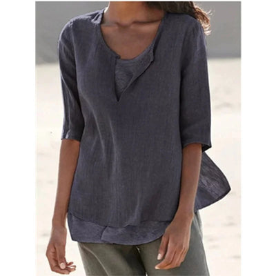 Irene - Women's Solid Color Round Neck T-Shirt