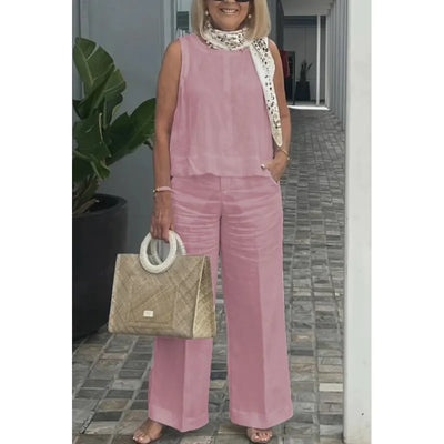 Yasmin - Casual two-piece solid color set