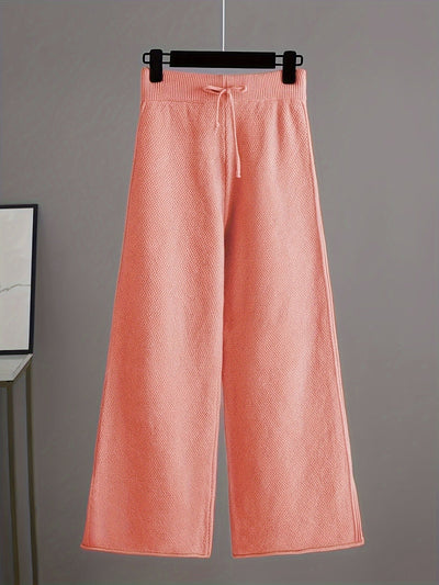 Elegant sweater and wide-legged pants set for women