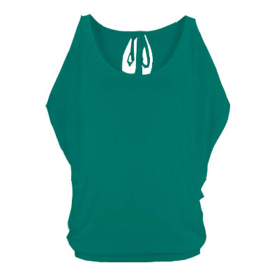 Camila - Blouse with open sleeves and round neck