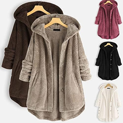 Women's winter jacket with hood and modern design