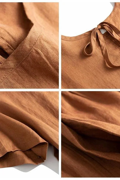 Ainara - Women's Loose Long Pure Linen Dresses Casual Summer Outfits