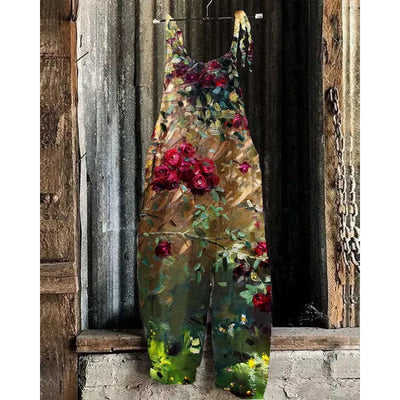 Maria - Sleeveless midi dress with Japanese floral print