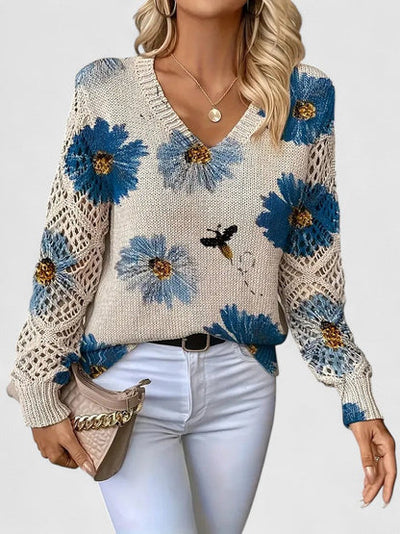 Aurélie | Elegant sweater with floral print