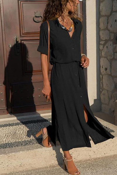 Gisela - Long-sleeved dress with belt