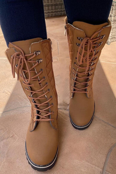 Lace-up Thigh High Boots with Zipper – Elegant and Comfortable Design