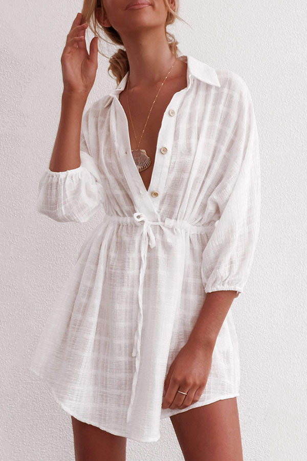 Irina - Single Breasted Lapel Train Sexy Hot Holiday Beach Dress
