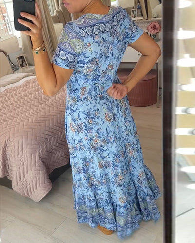 Mila - Floral print dress with V-neckline