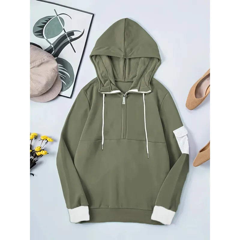 Comfortable casual half-zip hoodie