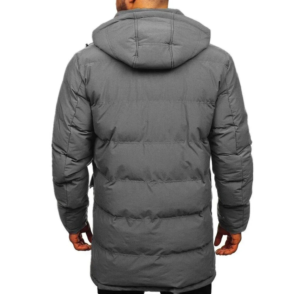 Modern Men's Winter Jacket with Large Pockets and Deep Hood