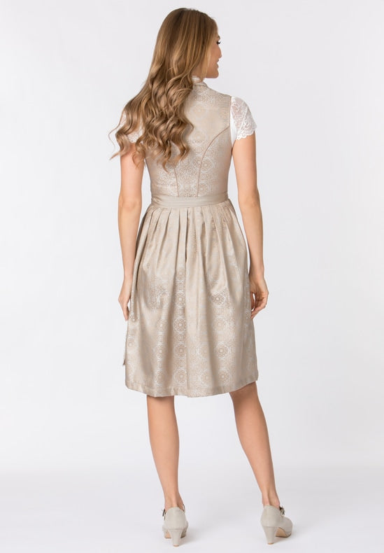 Traditional German knee-length dress with a pretty neckline