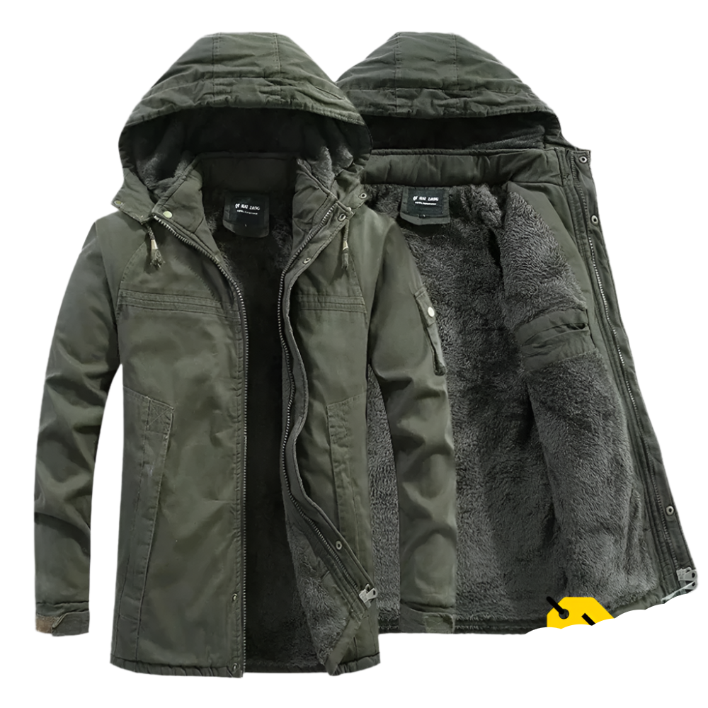 Modern and Warm Men's Jacket with Deep Hood - Perfect for Everyday Wear