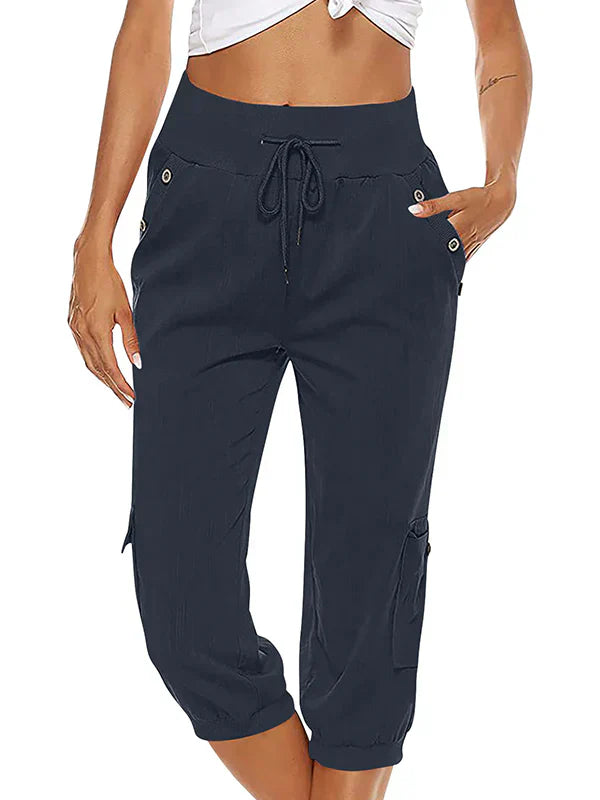 Vicky - Women's cargo pants with drawstring and elastic waist