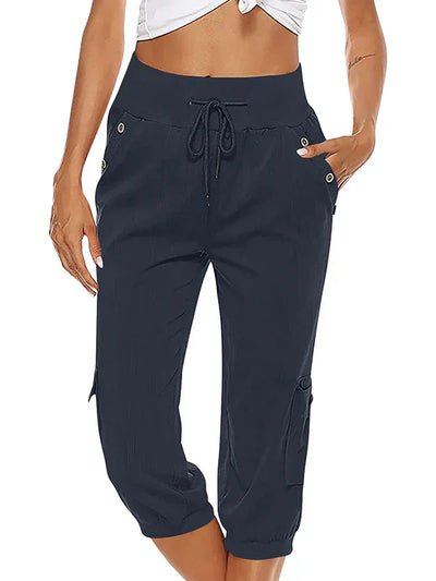 Vicky - Women's cargo pants with drawstring and elastic waist
