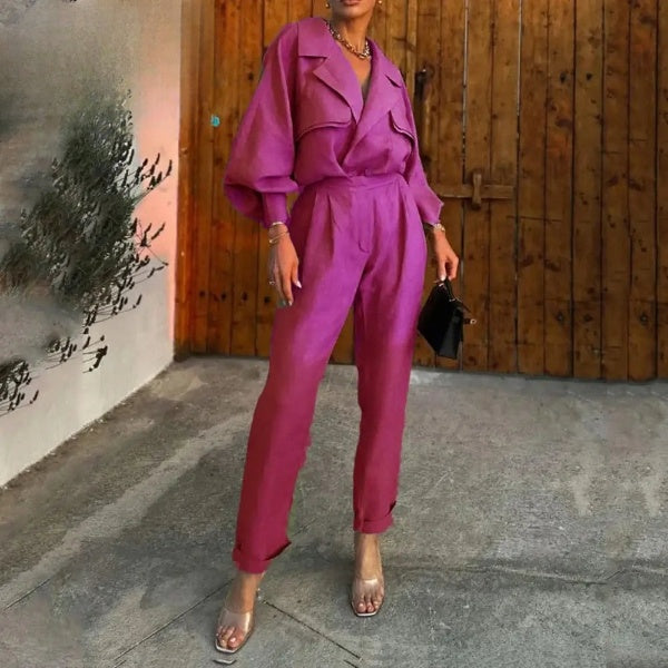Karla - Two Piece Set - Long Sleeve Casual Suit