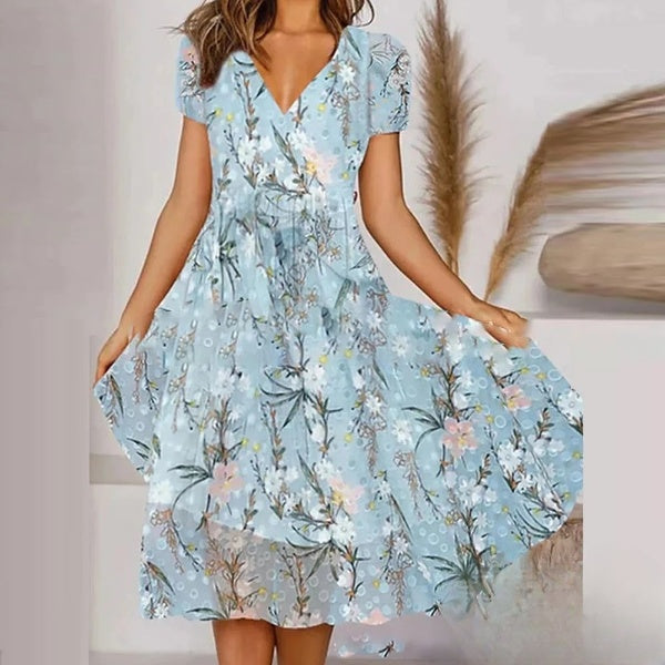 Mila Dress - Chic Retro V-Neckline and Elegant