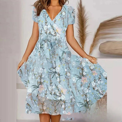 Mila Dress - Chic Retro V-Neckline and Elegant