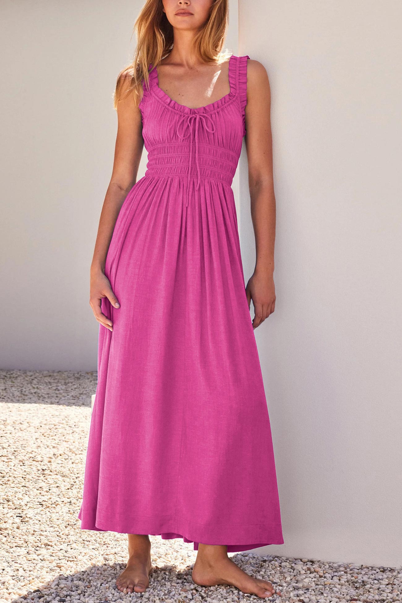 Viktoria - midi dress with bow and V-neckline