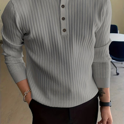 Men's Casual Stretch Fit Button Down Sweater Coat