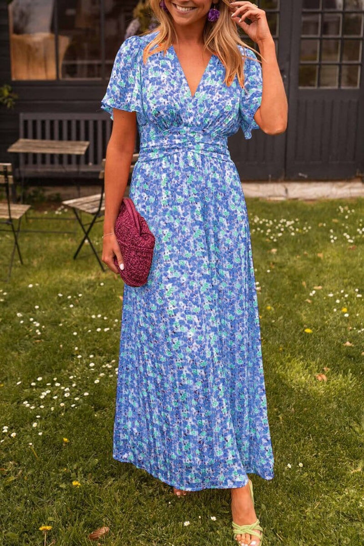 Elegant V-neck long dress for women summer party