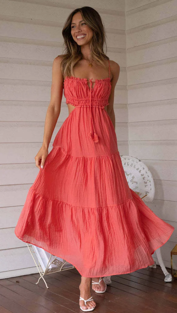 Emely - Women's Sleeveless Seam Flowy Maxi Dress