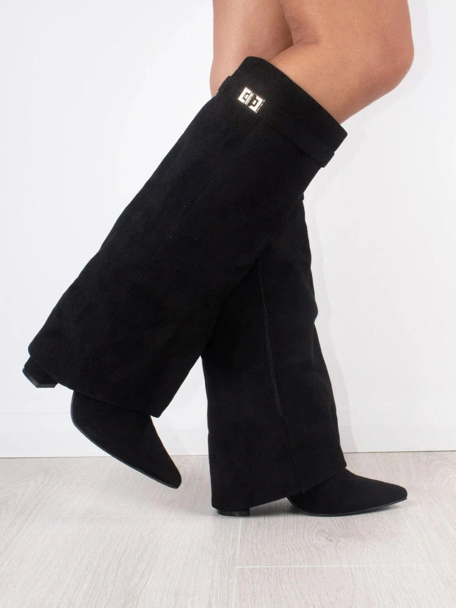 Elegant and comfortable high boots with hidden heel and modern design