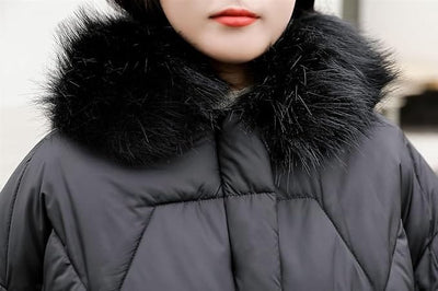 Jacket with fur collar for winter walks