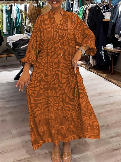 Victoria - Printed V-neck dress