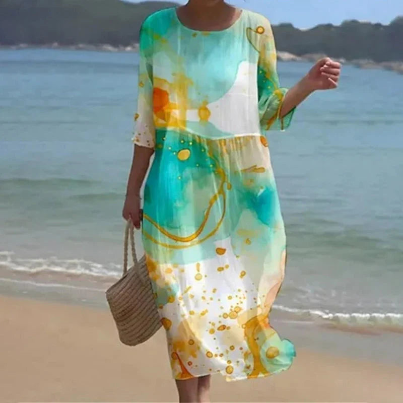 Mirna - Floral draped dress