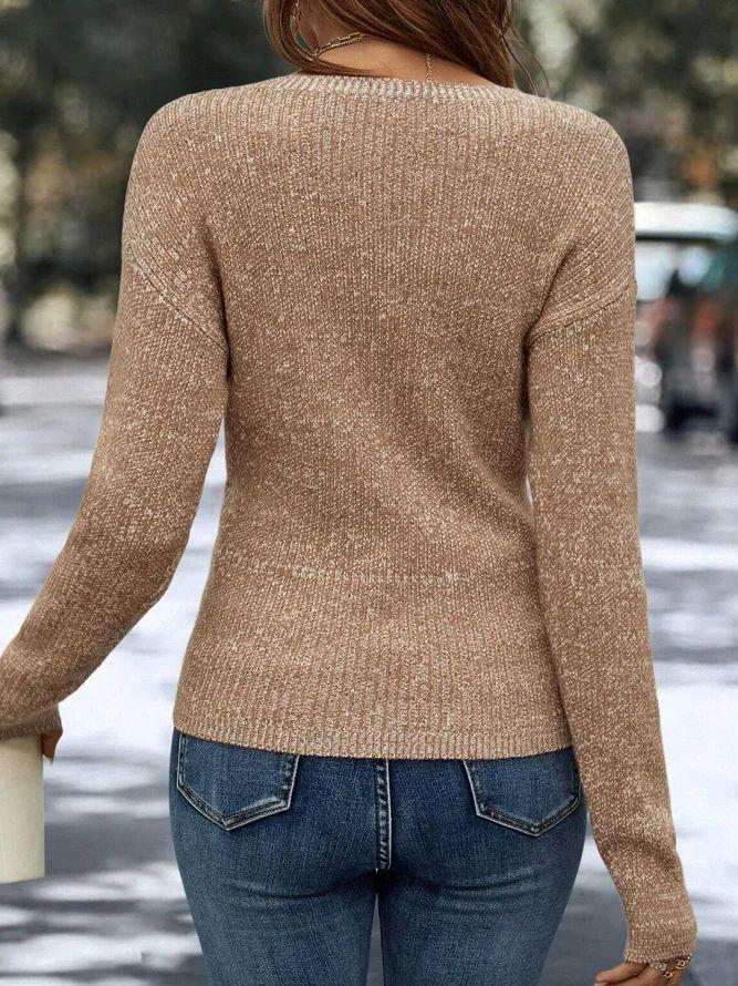 Josie - Khaki V-Neck Sweater