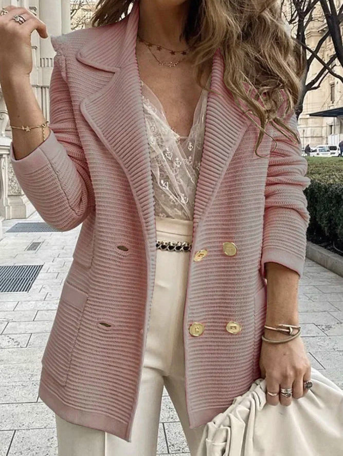 Women's long-sleeved textured coat