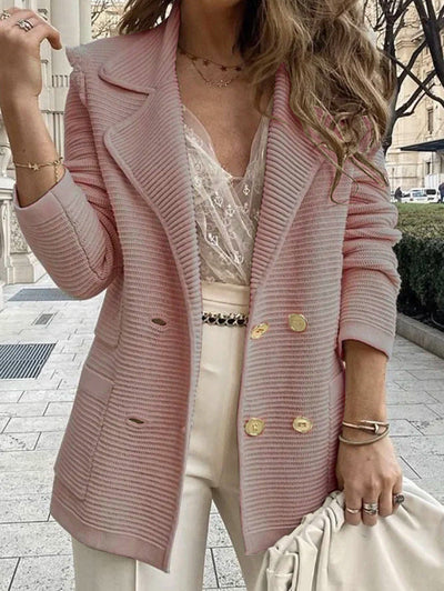 Women's long-sleeved textured coat