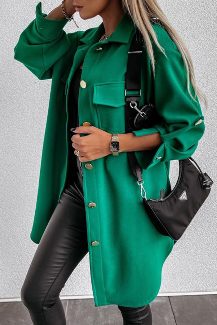 Casual jacket with pockets and buckle for easy going out