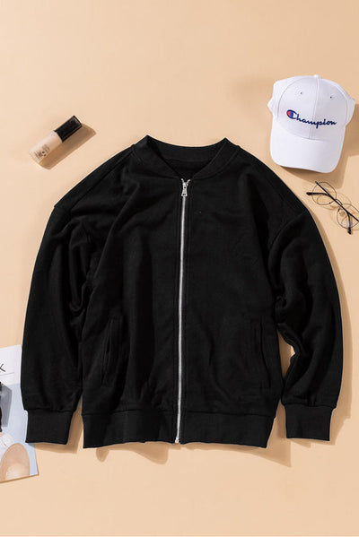 Women's black zip-up jacket with pockets: the perfect combination of style and comfort