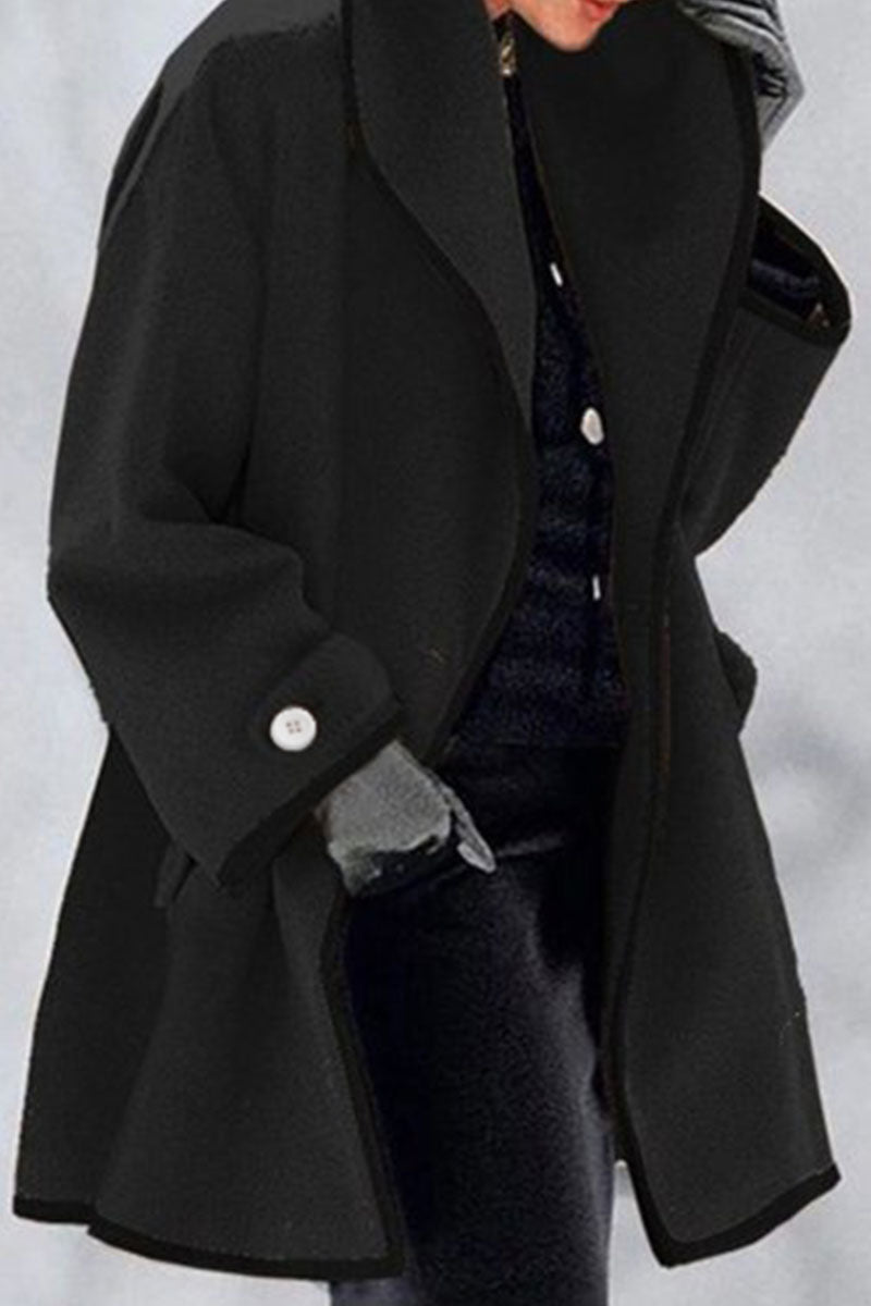 Elegant patchwork coat with collar