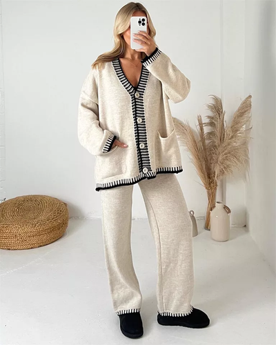 Universal women's set, elegant cardigan and elegant trousers