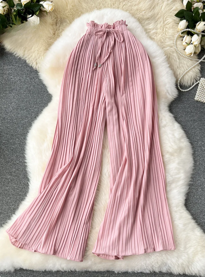 Modern wide pleated pants for women with elegant style