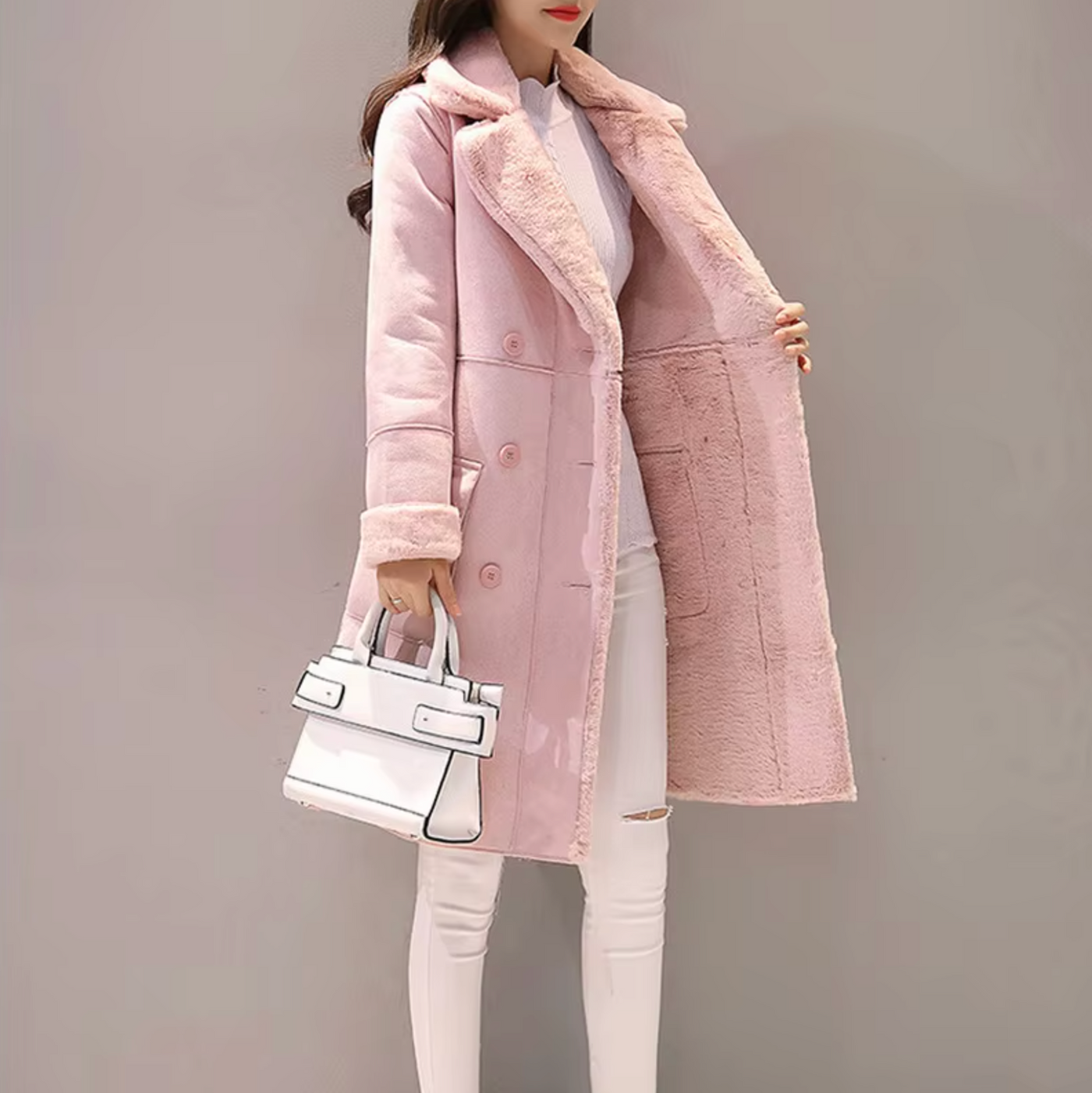 Women's casual long coat, elegant and comfortable