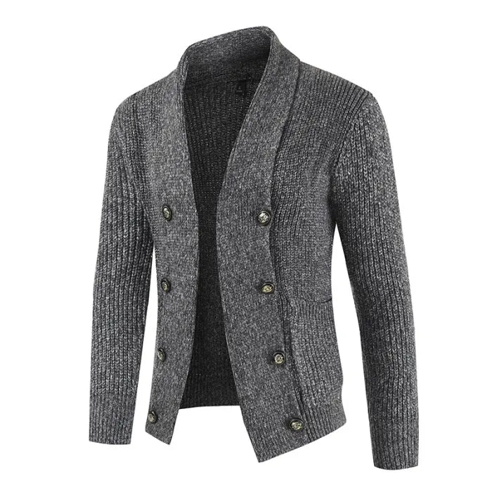 Men's retro-style wrap cardigan: a warm and loose-fitting sweater