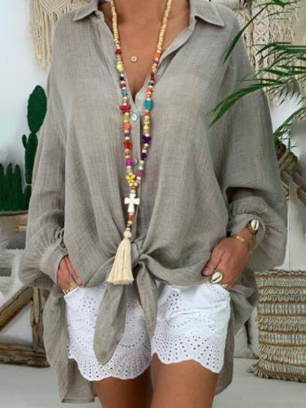 Linda - Casual Long Sleeve Shirt in Plus Size