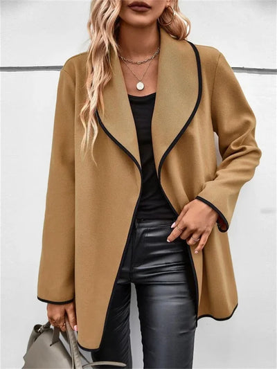 Fashionable long-sleeved coat for autumn and winter for stylish women