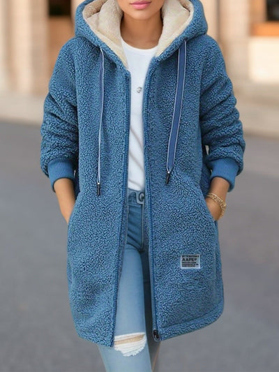 Cozy Sherpa Zip-Up Hoodie – Warm and Modern Coat