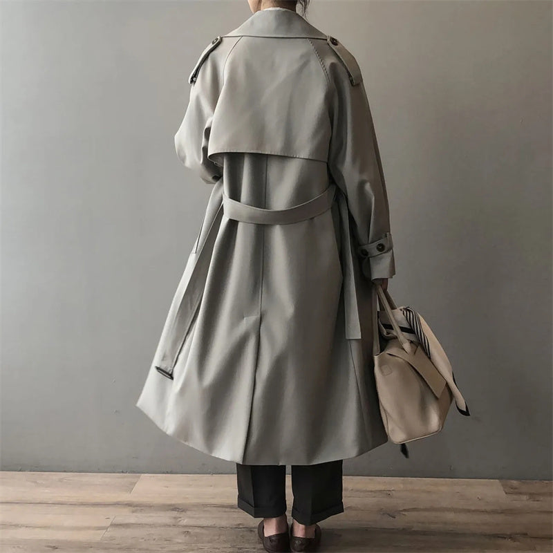 Women's long oversized double-breasted coat