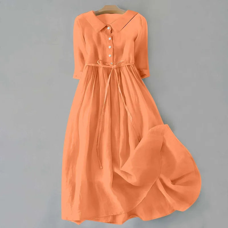 Delia - Elegant solid color dress