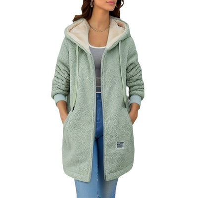 Cozy Sherpa Zip-Up Hoodie – Warm and Modern Coat